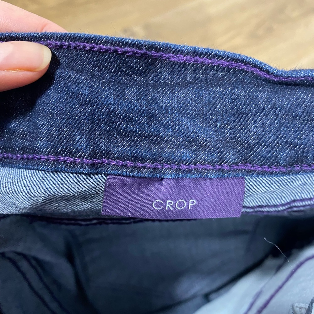 NYDJ Straight Crop Dark Blue Denim Jeans size 6P - Picture 7 of 14
